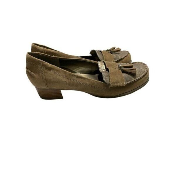 Bandolino Womens Brown Leather & Suede Tassel Loafers Size 11 - Picture 2 of 7